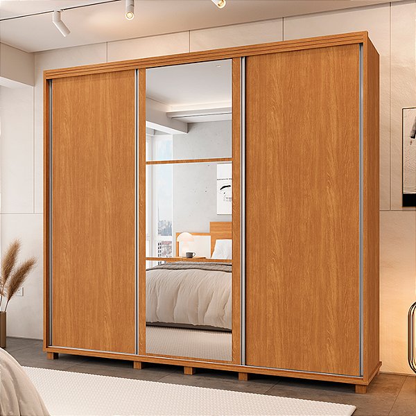 0004.04 BARRETO ROUPEIRO BERLIN 3 PORTAS NATURE