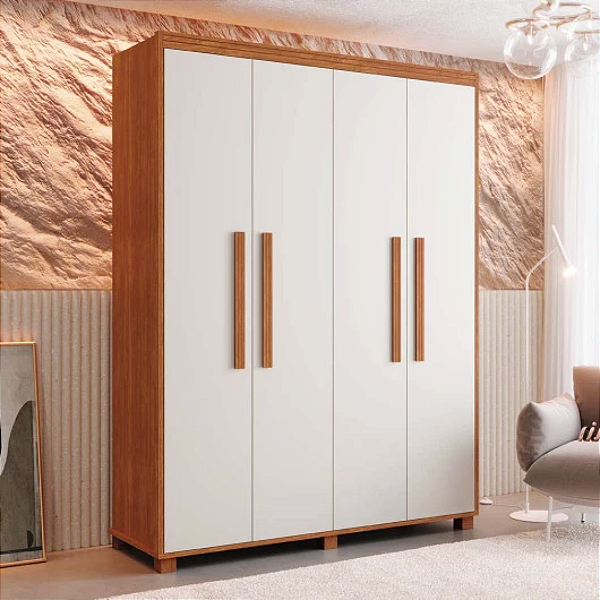 0005.05 BARRETO ROUPEIRO VIENA 4 PORTAS NATURE/OFF WHITE