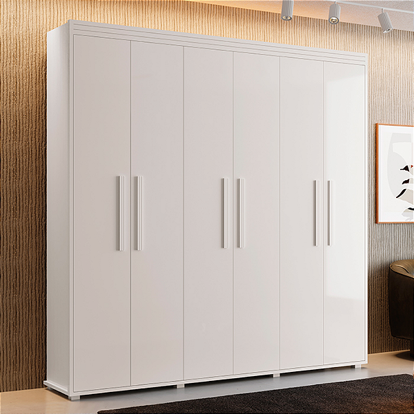 0006.01 BARRETO ROUPEIRO MILAO 6 PORTAS BRANCO