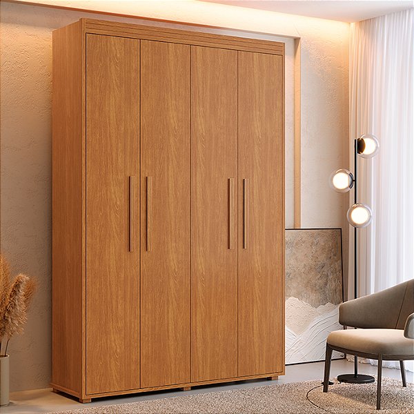 0007.04 BARRETO ROUPEIRO MILAO 4 PORTAS NATURE