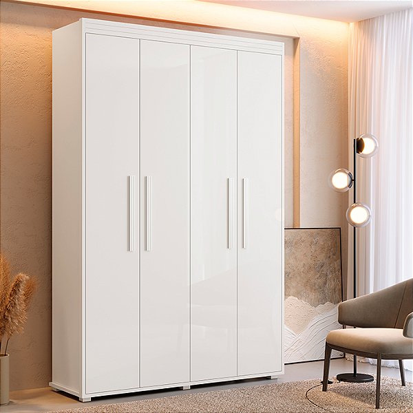 0007.01 BARRETO ROUPEIRO MILAO 4 PORTAS BRANCO