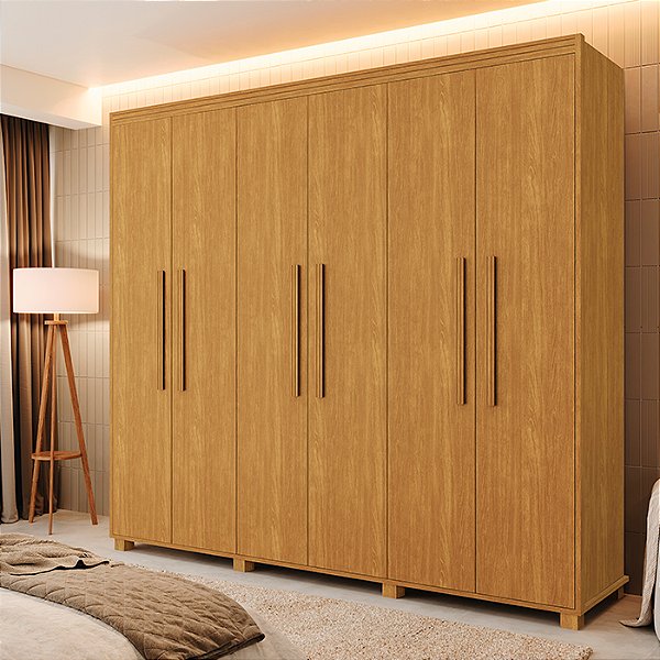 0008.06 BARRETO ROUPEIRO MADRI 6 PORTAS CINAMOMO