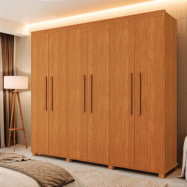 0008.04 BARRETO ROUPEIRO MADRI 6 PORTAS NATURE