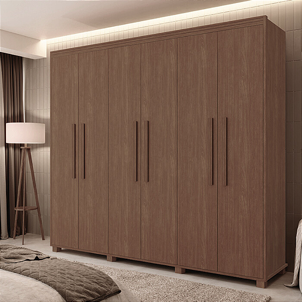 0008.02 BARRETO ROUPEIRO MADRI 6 PORTAS LEGNO