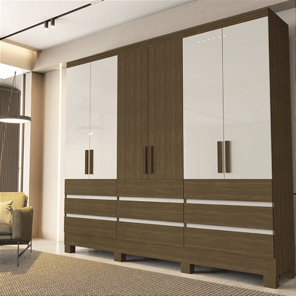 0035.05 BARRETO ROUPEIRO ARGELIA 6P 9G LEGNO/OFF WHITE