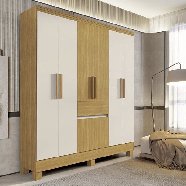 0037.07 BARRETO ROUPEIRO SANTIAGO 6P CINAMOMO/OFF WHITE