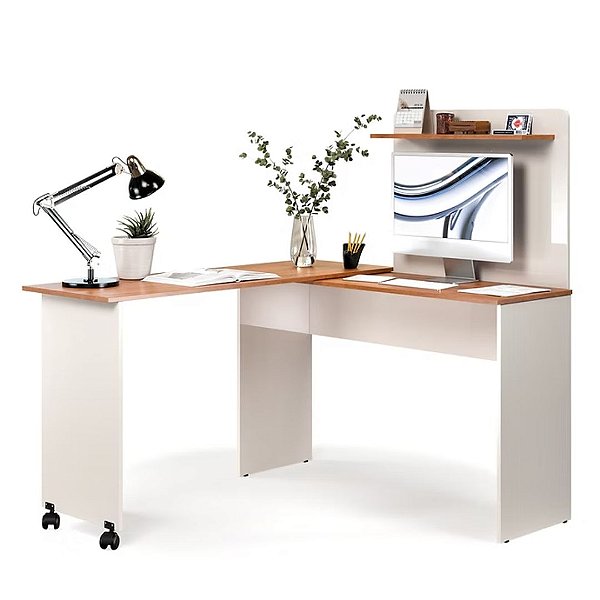 58315 EJ ESCRIVANINHA OFFICE EM "L" STEEL 1110X490X120 OFF WHITE