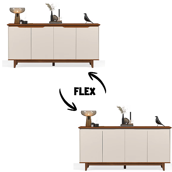 51455 EJ BUFFET 4 PORTAS FLOW OFF WHITE/FREIJO