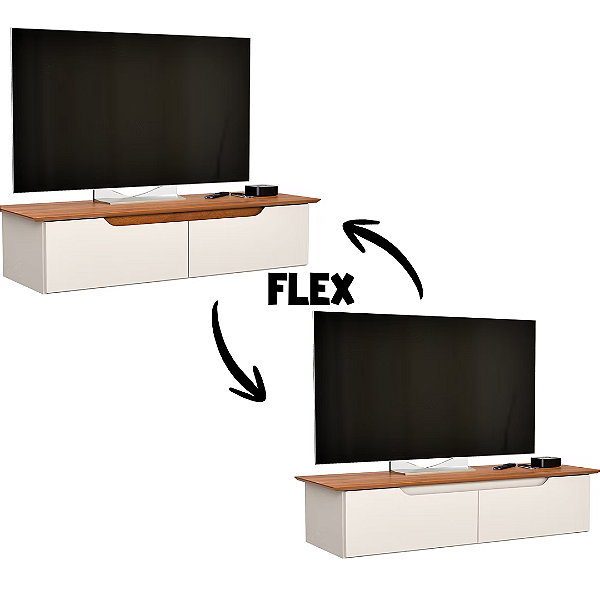 54655 EJ RACK/APARADOR SUSPENSO FLOW OFF WHITE/FREIJO