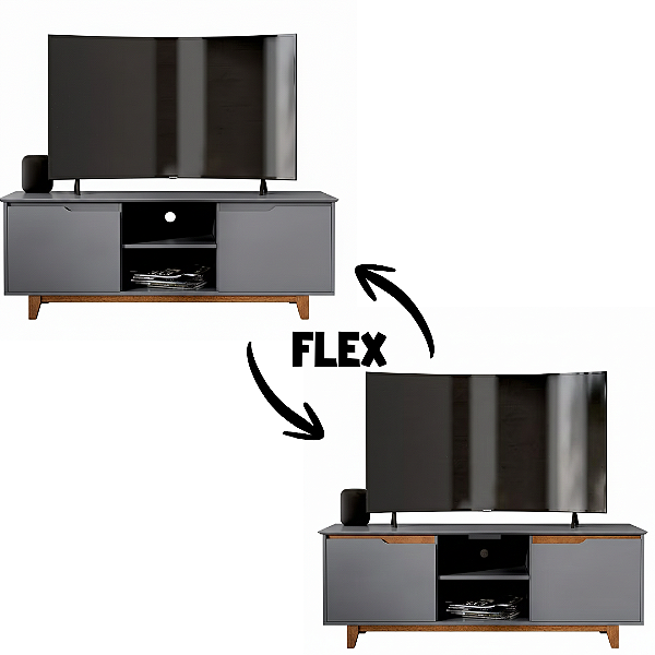 51217 EJ RACK BANCADA FLOW CINZA/FREIJÓ