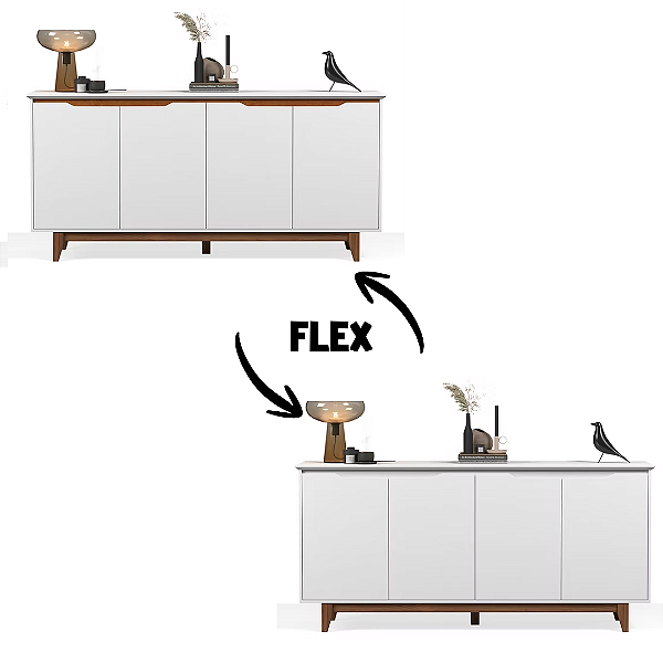 51400 EJ BUFFET 4 PORTAS FLOW BRANCO