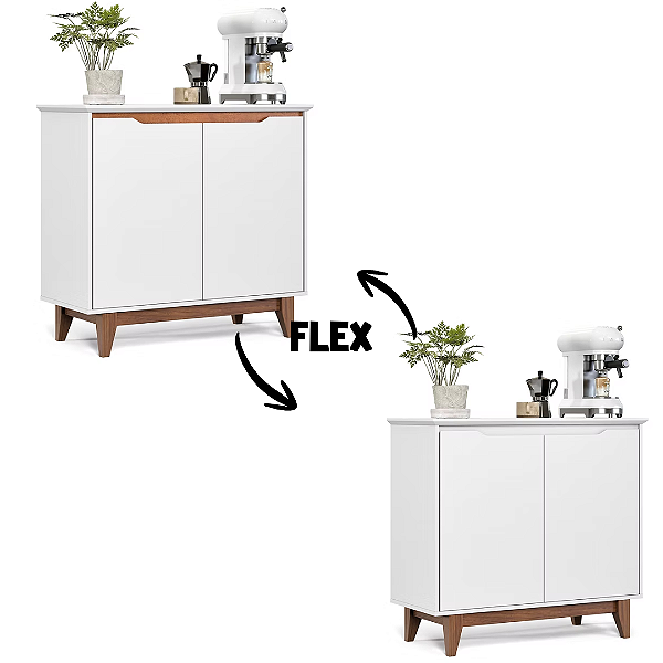 54500 EJ BUFFET 2 PORTAS SEM GAVETA FLOW BRANCO