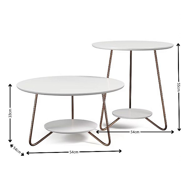 21700 EJ JOGO MESA CENTRO/APOIO LIZ BRANCA 665X665X70