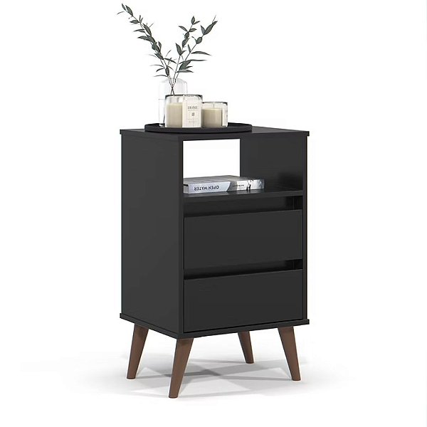 44120 EJ MESA DE CABECEIRA RETRO ROMA PRETA 545X375X140