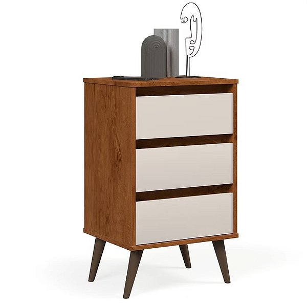 22345 EJ MESA DE CABECEIRA RETRO WOOD FREIJO/OFF WHITE 555X395X135