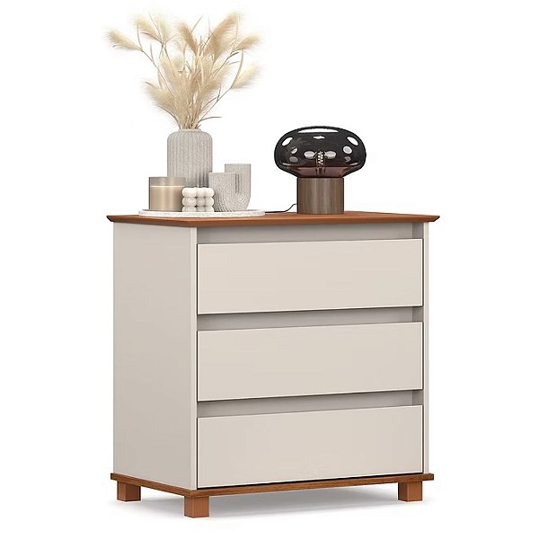 33055 EJ MINI COMODA OFF WHITE/FREIJO 720X460X155