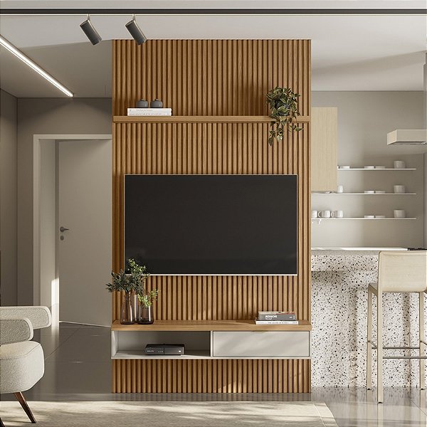 810010153 LINEA PAINEL RIPADO MODULAR 1,4 (2500MM)+NICHO 1,4+PRATELEIRA 1,4 250X141X36