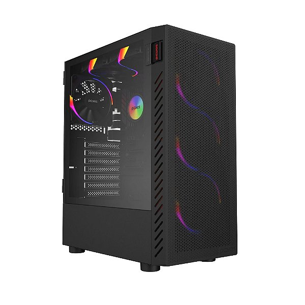 GABINETE GAMER BOLTER BLACK VULCAN - LATERAL EM VIDRO - PCYES - GBBVPBR