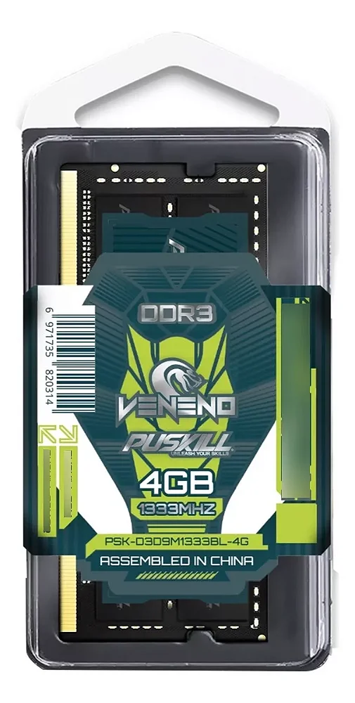 MEMORIA RAM PUSKILL VENENO4GB DDR3 1333MHZ NOTEBOOK