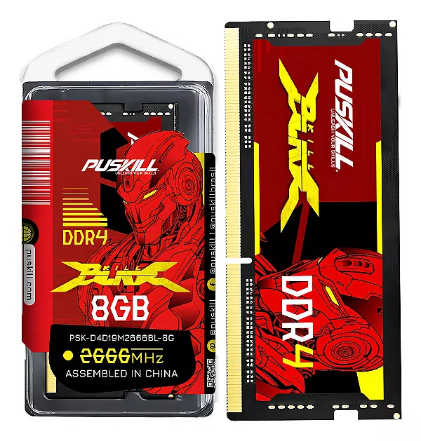 Memória Ram Notebook Gamer Puskill Killblade Ddr4 8gb 2666mhz Cl19 1.2v