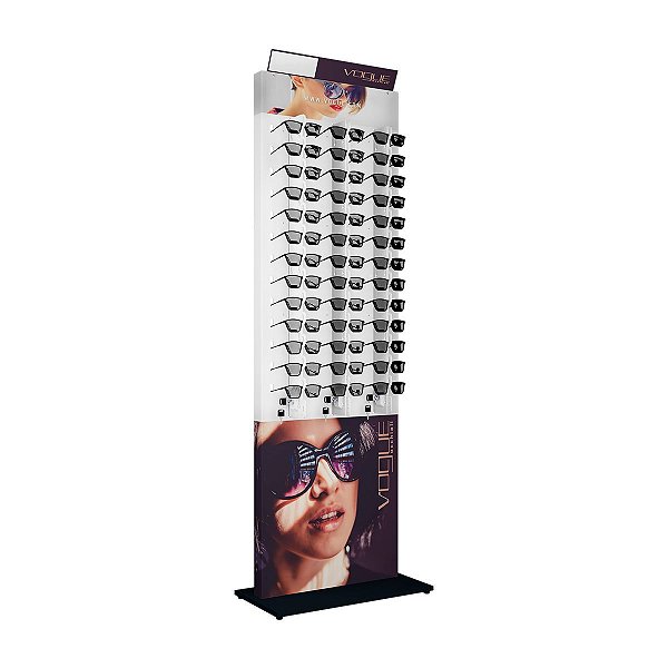 Expositor de chão com trava para 39 óculos ME310 personalizado