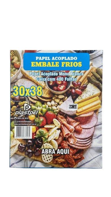 Papel  Acoplado Frios Branco  Embalabem 30x38 Com 400 Unidades