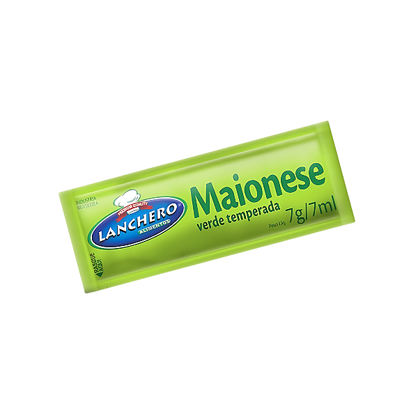 Maionese Verde Temperada Lanchero Sachê 7g (Caixa com 150 Unidades)