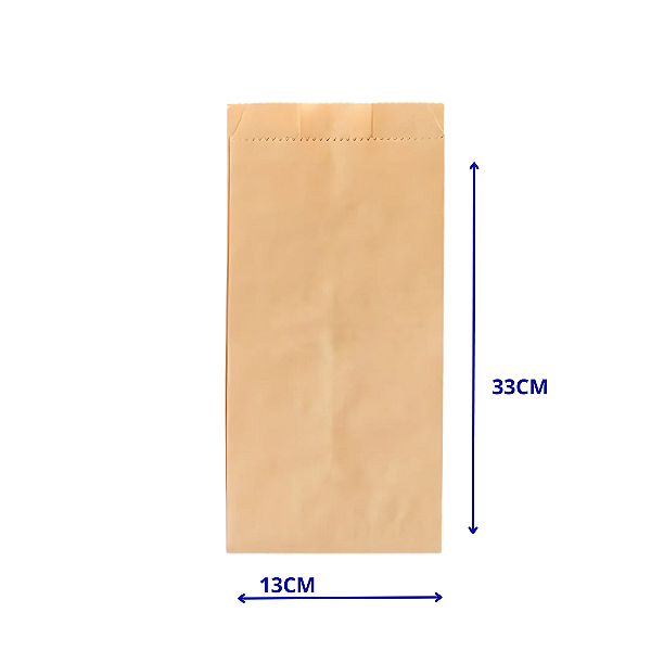 Saco Papel Kraft Natural 2KG Embale Bem 39x34 Com 500 Unidades