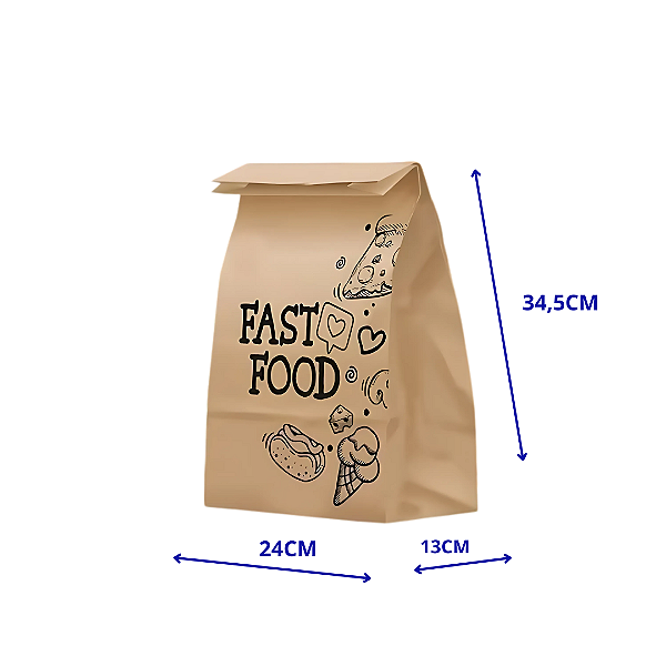 Saco Natural S.OS. G EmbaleBem Fast Food  66x44  Com 250 Unidades