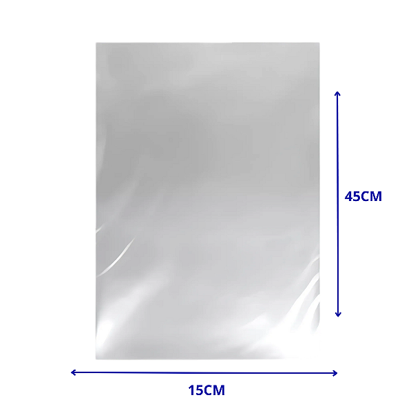 Saco Plástico Transparente PP 15x45 Com 1kg