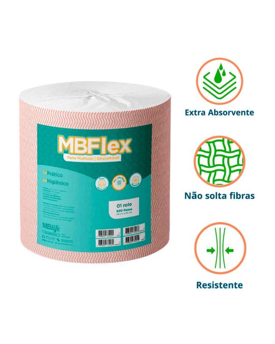 Pano Multiuso Medix  Laranja 28X40 C/ 600 Un