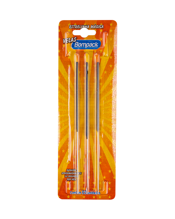 Vela Aniversário Bompack Estrelinha Mágica 3 unidades