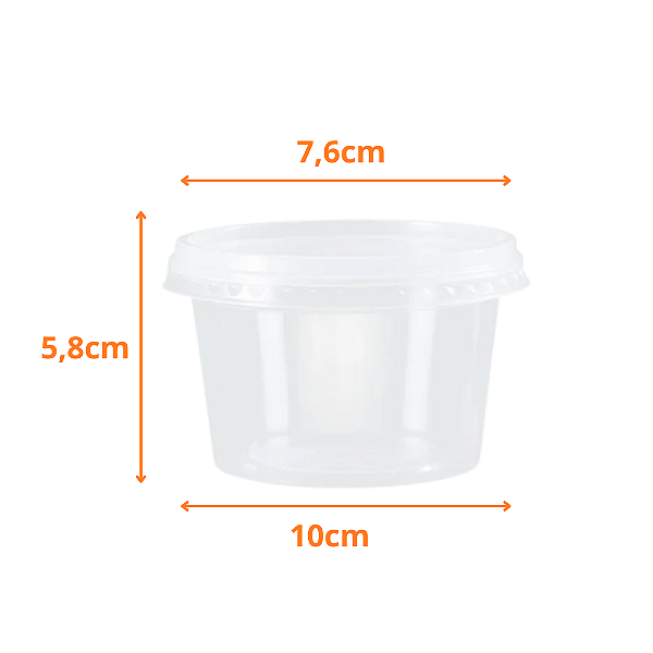 Pote Redondo com Tampa 250ml Ultra TR PP C/25 Unidades
