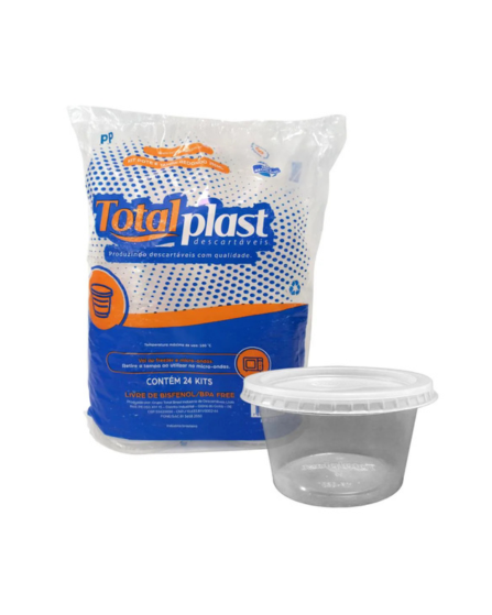 Kit Pote Redondo com Tampa Totalplast 350ml