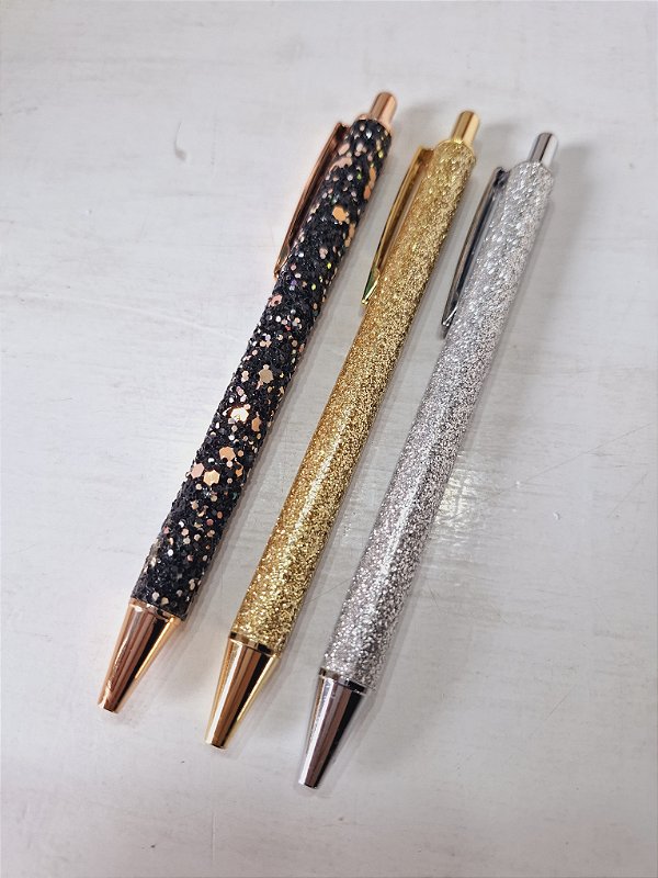 Caneta luxo glitter