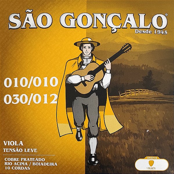 Corda Para Viola Cobre Prateado Tensão Leve Cebolão em Mi São Gonçalo