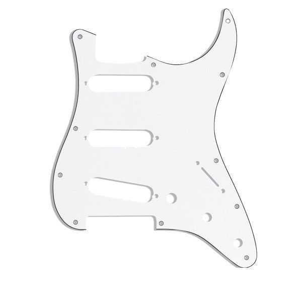 Escudo Para Guitarra Strato Sss Sanduichado Branco