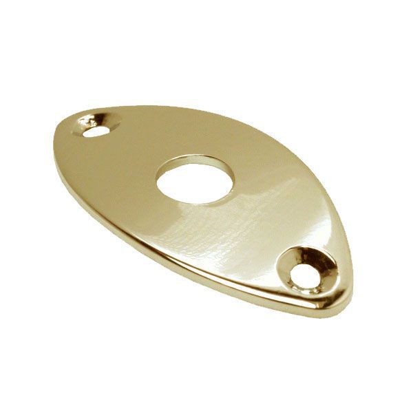Chapa Metal Para Jack Oval Curva Dourada