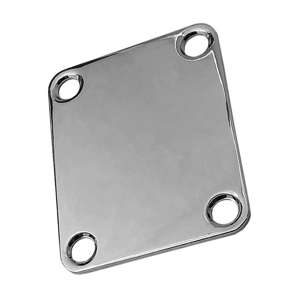 Neck Plate Para Guitarra e Baixo Liso Cromado