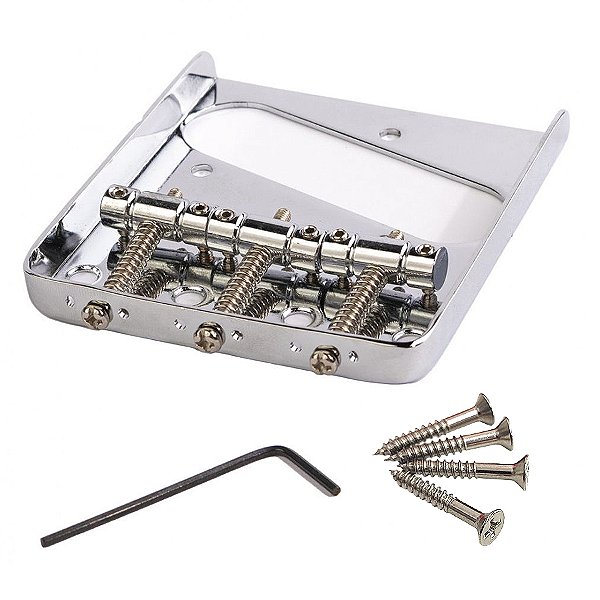 Ponte Para Guitarra Telecaster Cromada Vintage 3 Saddles Elephant