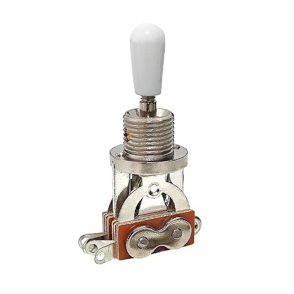 Chave Seletora 3 Posições Toogle Les Paul Cromada knob Branco