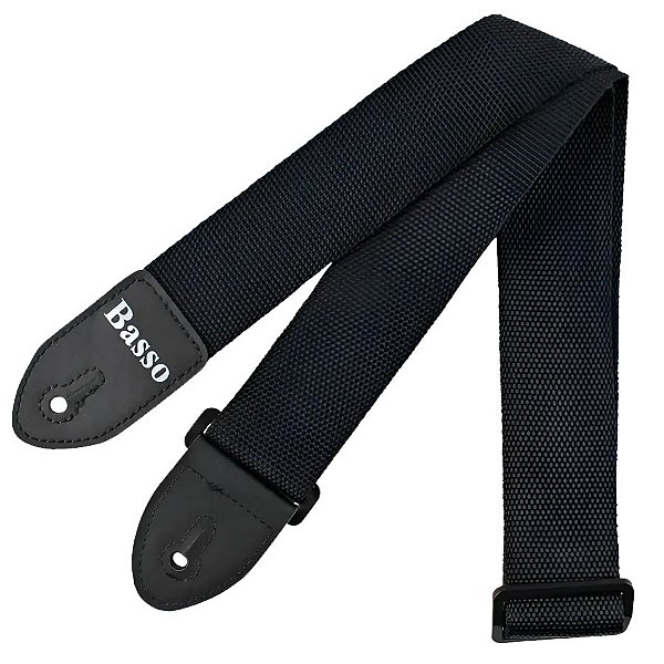 Alça Correia Para Guitarra e Baixo NY 01 Nylon Preta Basso