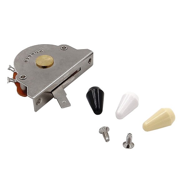 Chave Seletora 3 Posições Para Guitarra Pino 3 Cores