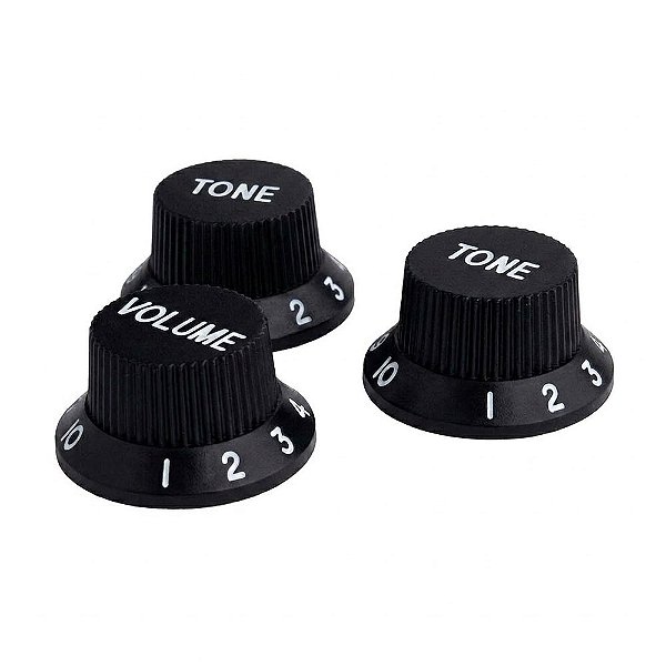 Kit Knob Plástico Strato 1 Volume 2 Tons Preto