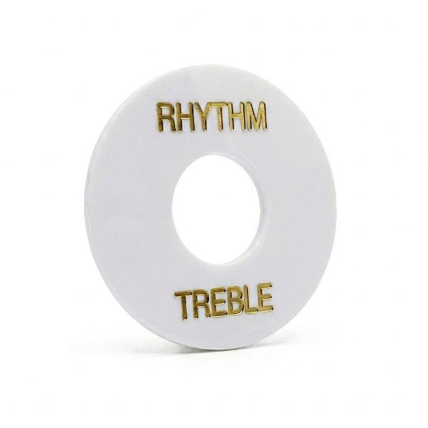 Moldura Para Chave Les Paul Treble Rhythm Branca Detalhes Dourado