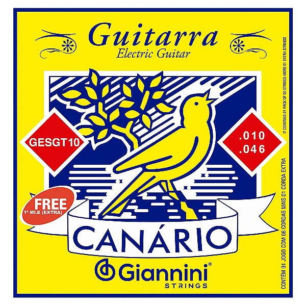 Corda Para Guitarra .010 Canário Giannini