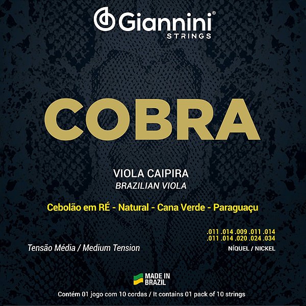 Corda Para Viola .011 Cebolão em Ré Cobra Giannini