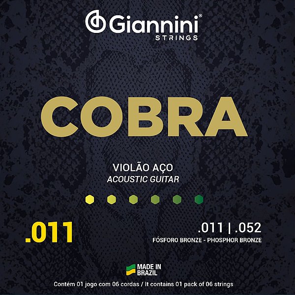 Corda Para Violão Aço .011 Phosphor Bronze Cobra Giannini