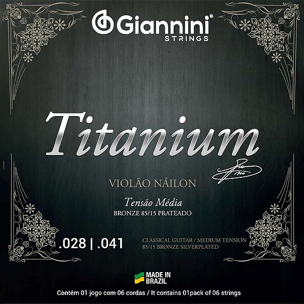 Corda Para Violão Nylon .028 Bronze 85/15 Média Titanium Giannini