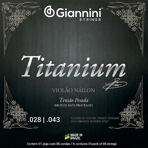 Corda Para Violão Nylon .029 Bronze 85/15 Pesada Titanium Giannini